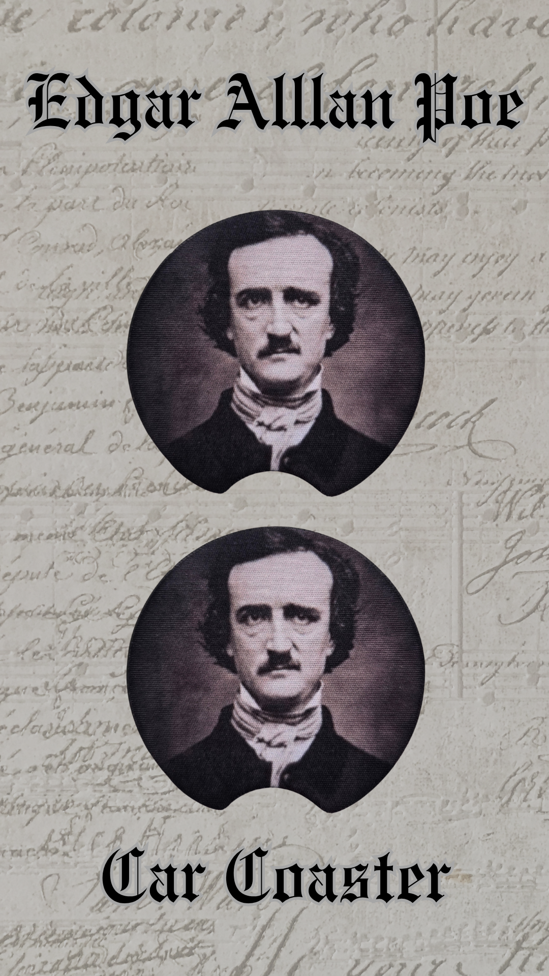 Edgar Allan Poe Car Coaster